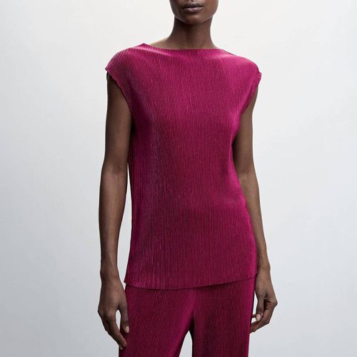 Purple Pleated Strap Top - Mango - Modalova