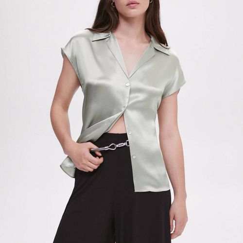 Grey Satin Silk Shirt - Mango - Modalova