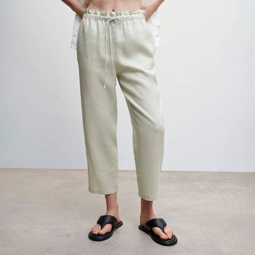 Mint Linen Drawstring Trousers - Mango - Modalova
