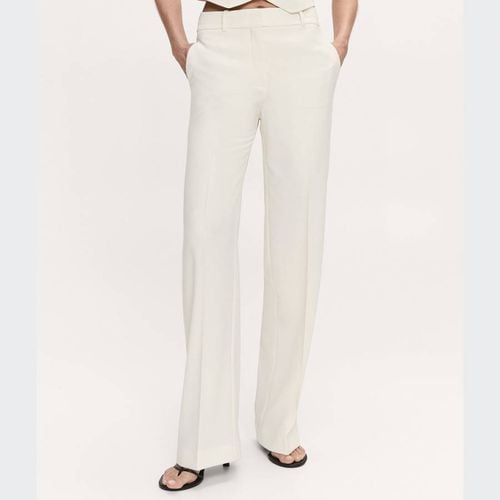 Off White Straight Suit Trousers - Mango - Modalova