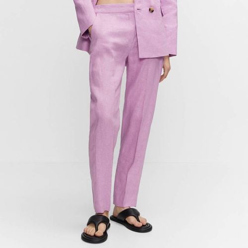 Lilac Linen Trousers - Mango - Modalova