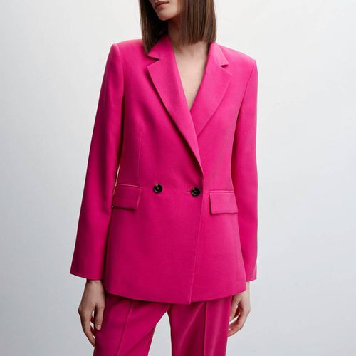 Fuchsia Double-Breasted Suit Blazer - Mango - Modalova