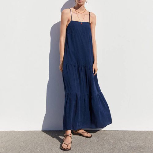 Dark Blue Long Dress - Mango - Modalova
