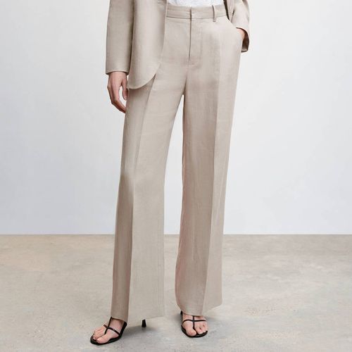 Beige Linen Suit Trousers - Mango - Modalova
