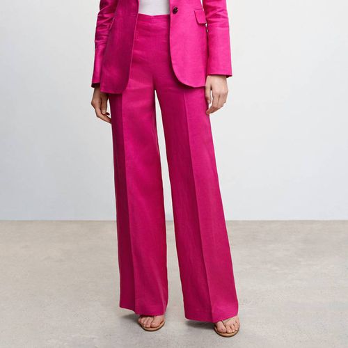 Fuchsia Linen Suit Trousers - Mango - Modalova