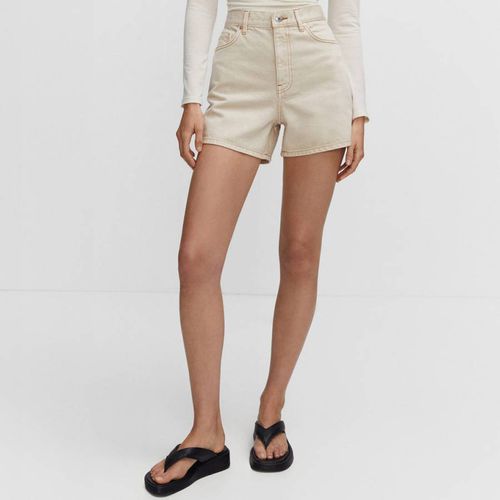 Natural High-Rise Denim Shorts - Mango - Modalova