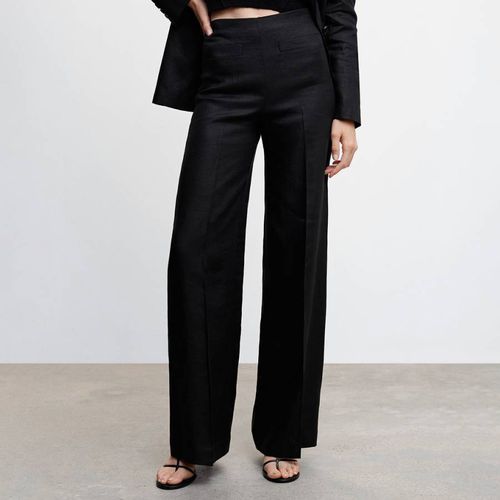 Black Linen Suit Trousers - Mango - Modalova