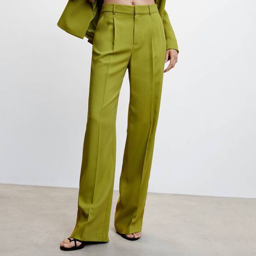 Green Wide Leg Suit Trousers - Mango - Modalova