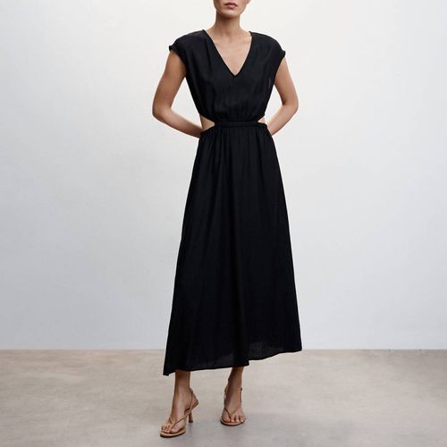 Black Side Slit Dress - Mango - Modalova