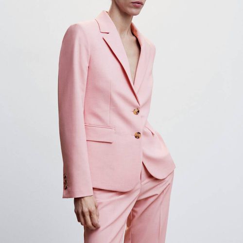 Pale Pink Peak Lapel Suit Blazer - Mango - Modalova