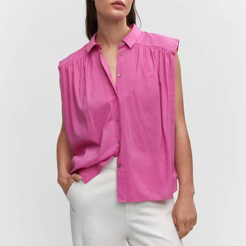 Sleeveless Button-Down Cotton Blend Shirt - Mango - Modalova