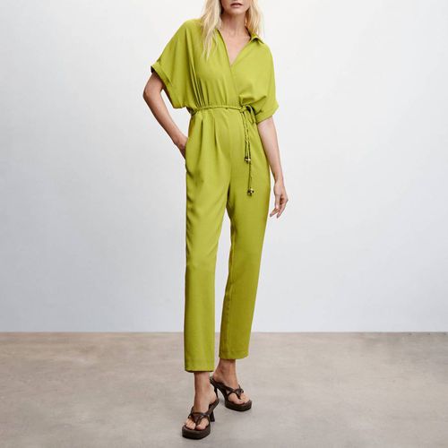 Lime Lace Shirt Jumpsuit - Mango - Modalova