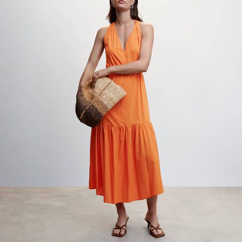Orange Flared Skirt Dress - Mango - Modalova