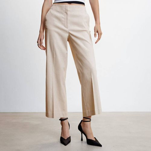 Straight Linen Cotton Blend Trousers - Mango - Modalova