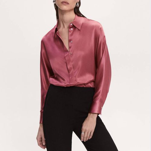 Pale Pink Silk Shirt - Mango - Modalova