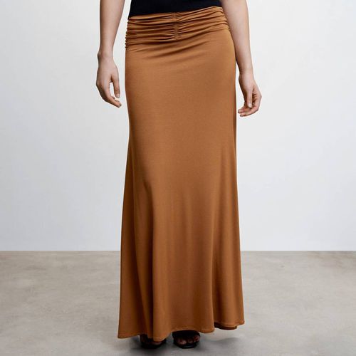 Caramel Gathered Waist Skirt - Mango - Modalova