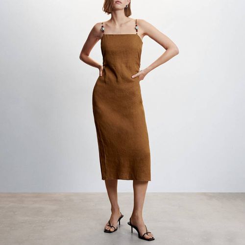 Brown Linen Dress - Mango - Modalova