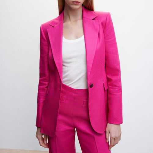 Fuchsia Suit Linen Blazer - Mango - Modalova