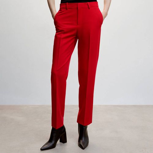 Red Straight Suit Trousers - Mango - Modalova