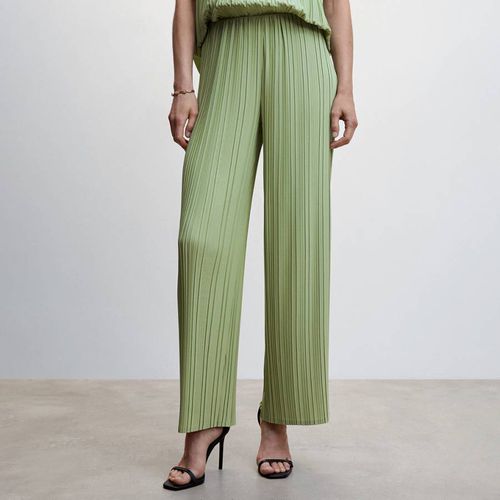 Green Pleated Wideleg Trousers - Mango - Modalova
