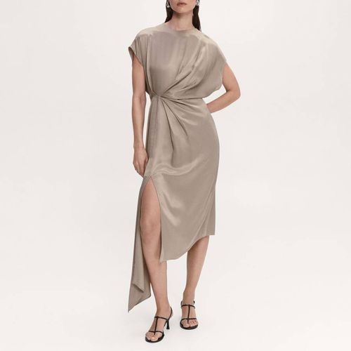 Light/Pastel Side-Slit Satin Dress - Mango - Modalova