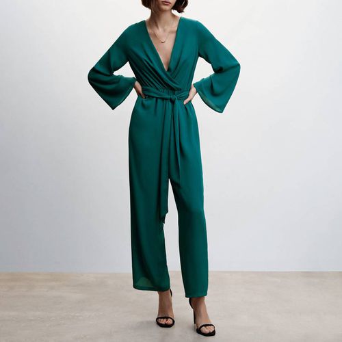 Green Bow Wrap Jumpsuit - Mango - Modalova