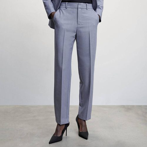 Sky Blue Straight Suit Trousers - Mango - Modalova