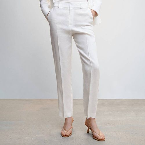 White Linen Suit Trousers - Mango - Modalova