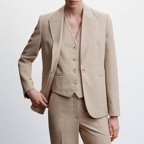 Beige Suit Jacket - Mango - Modalova