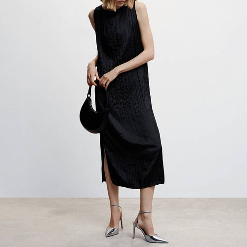 Black Black Textured Midi-Dress - Mango - Modalova