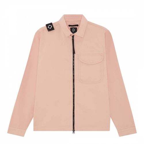 Pink Zip Front Cotton Overshirt - Ma Strum - Modalova