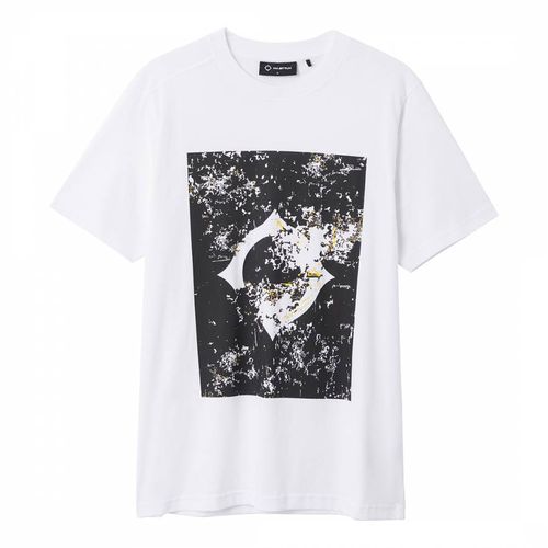 White Decay Print Cotton T-Shirt - Ma Strum - Modalova