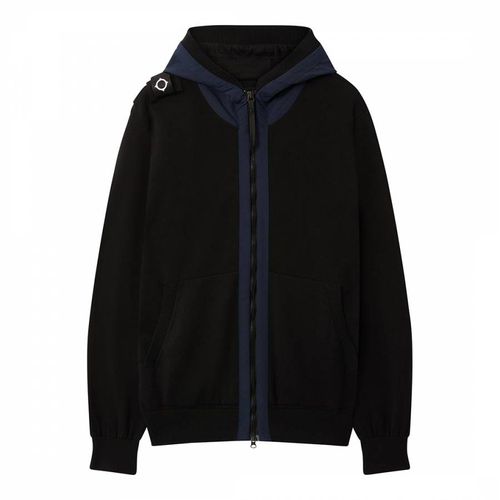 Black Zipped Cotton Hoodie - Ma Strum - Modalova