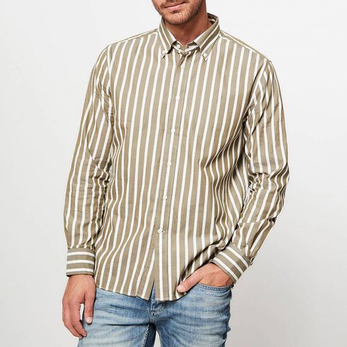 Sage/White Stripe Cotton Shirt - Tommy Hilfiger - Modalova