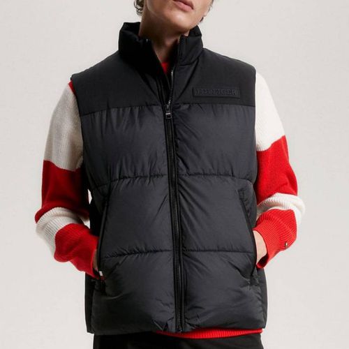 Black Zip Puffer Gilet - Tommy Hilfiger - Modalova