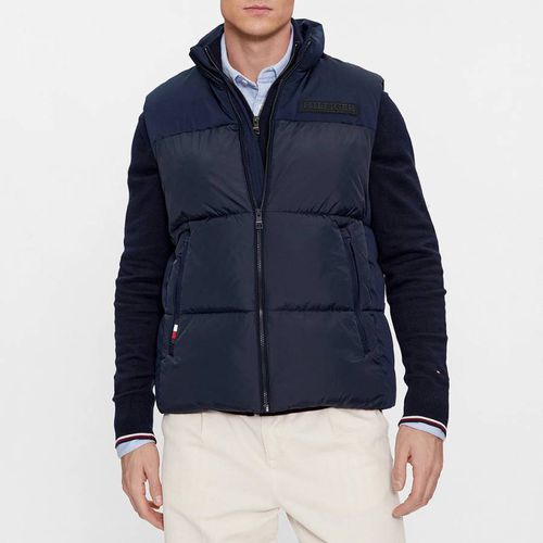 Navy Zip Puffer Gilet - Tommy Hilfiger - Modalova