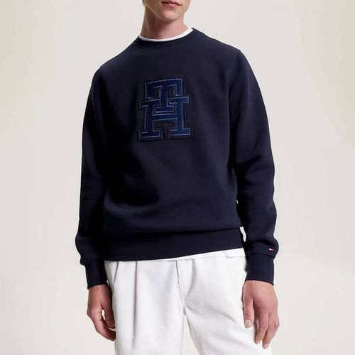 Navy Cotton Blend Sweatshirt - Tommy Hilfiger - Modalova