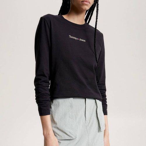 Black Long Sleeve Cotton Top - Tommy Hilfiger - Modalova