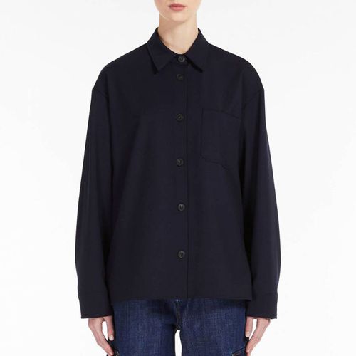 Navy Majori Wool Blend Shirt Jacket - Weekend Max Mara - Modalova