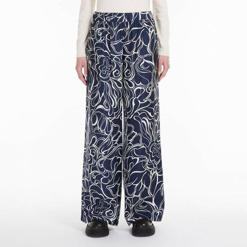 Navy Pazzo Silk Trousers - Weekend Max Mara - Modalova