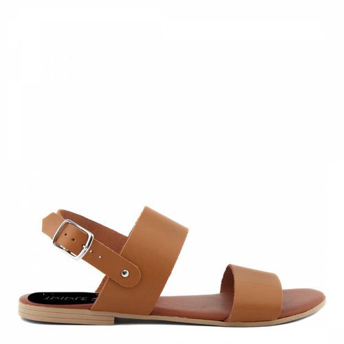 Beige Leather Double Strap Flat Sandals - Triple Sun - Modalova