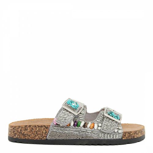 Beaded Double Band Cork Flat Sandals - Triple Sun - Modalova