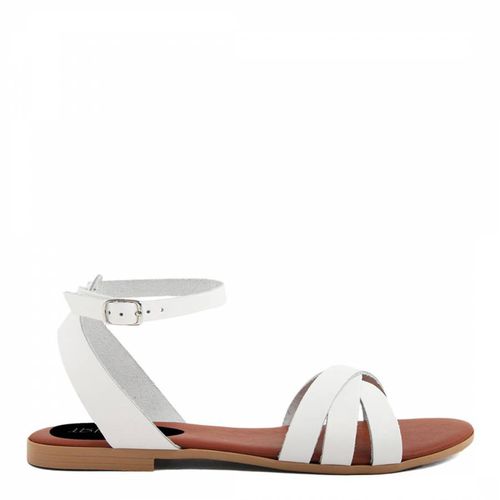 White Leather Strappy Flat Sandals - Triple Sun - Modalova