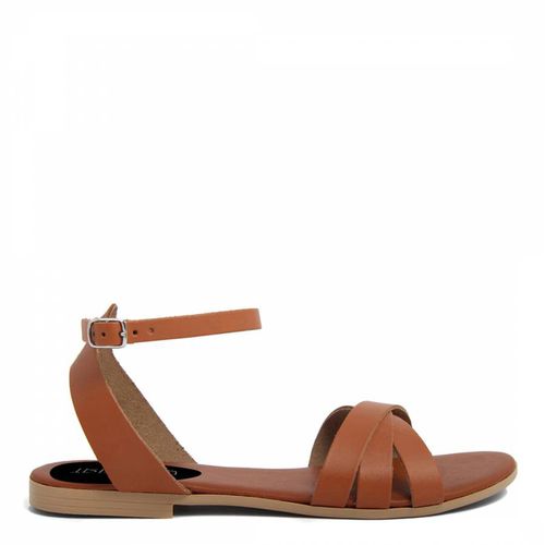 Beige Leather Strappy Flat Sandals - Triple Sun - Modalova