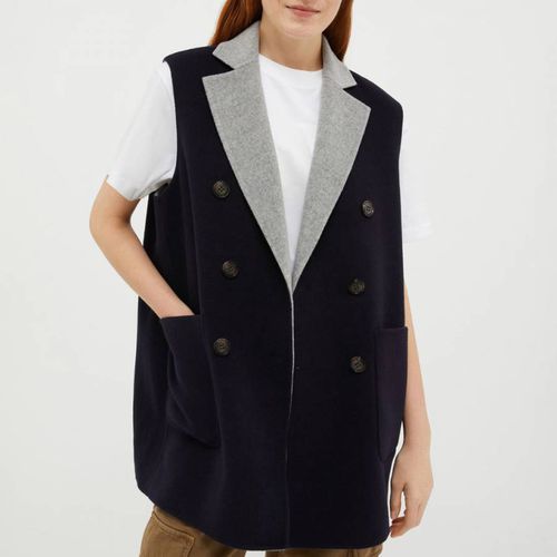 Navy/Grey Iiriccar Wool Blend Waistcoat - Max&Co. - Modalova