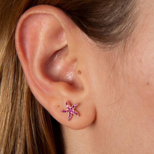 Pink Starfish Earring - Elika - Modalova