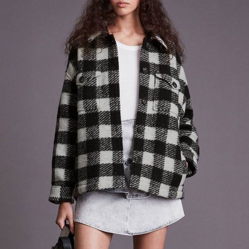 White Fenix Check Wool Blend Jacket - AllSaints - Modalova