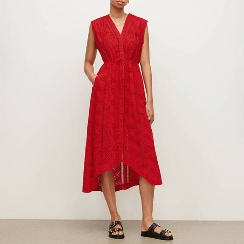 Red Tate Cotton Broderie Dress - AllSaints - Modalova