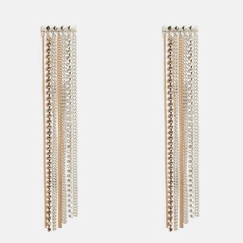 Warm Brass/Silver Farrah Chain Earrings - AllSaints - Modalova