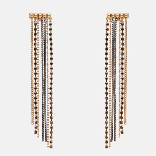 Warm Brass/Black Farrah Chain Earrings - AllSaints - Modalova